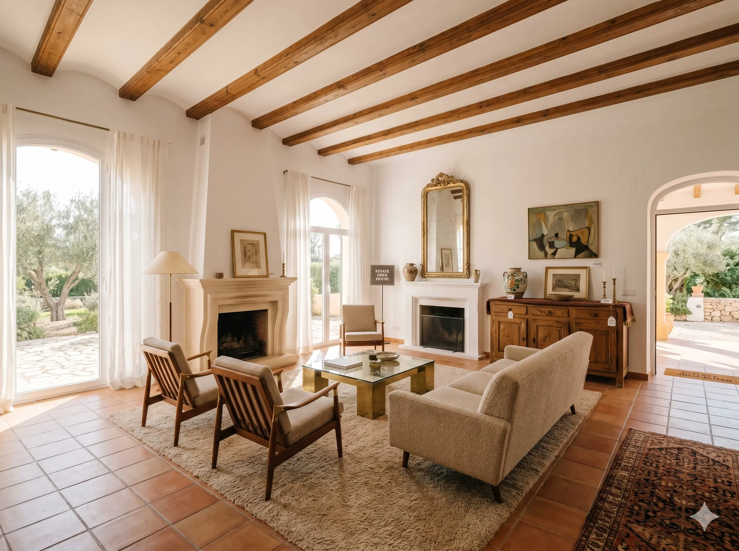 Salón elegante de villa con mobiliario a la venta - Vaciados con Encanto por Dentro Orden